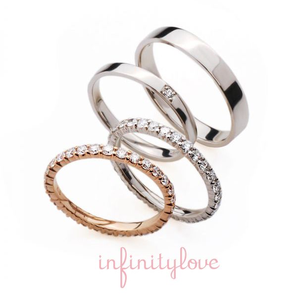 infinityの織エタニティはシンプルストレートの王道スタイル結婚指輪ブリッジ銀座の人気marriageと女性の憧れであるエタニティデザインのengagering