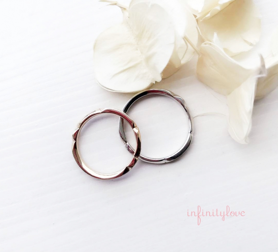 銀座　プロポーズ　ストレート　可愛い　クラシカル　アンティーク　人気　婚約指輪　結婚指輪
