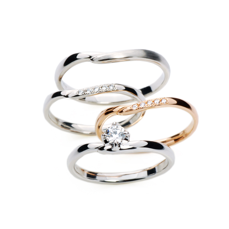 BRIDGE銀座店ブライダル結婚指輪婚約指輪インフィニティセットリングプラチナダイヤモンド