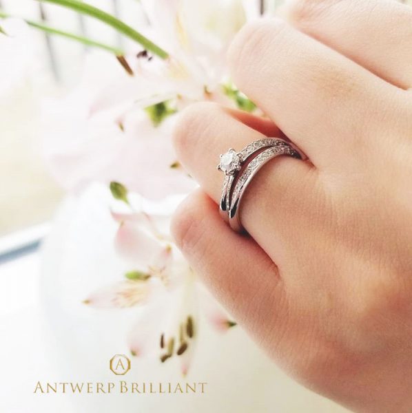 結婚指輪の専門店ブリッジ銀座はアントワープブリリアントの直営店、重ねつけが人気のキラキラダイヤモンドのギャラクシーは花嫁の指先を美しく魅せます