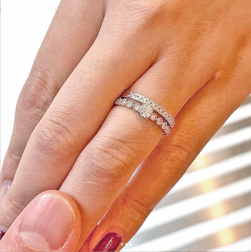 アントワープブリリアント銀座ブリッジ東京ダイヤモンドラインクラシックミルグレイン婚約指輪結婚指輪セット