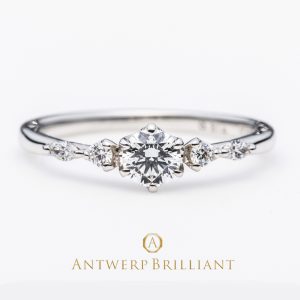 ”Five Star” Round&Marquise cut Diamond Line Ring