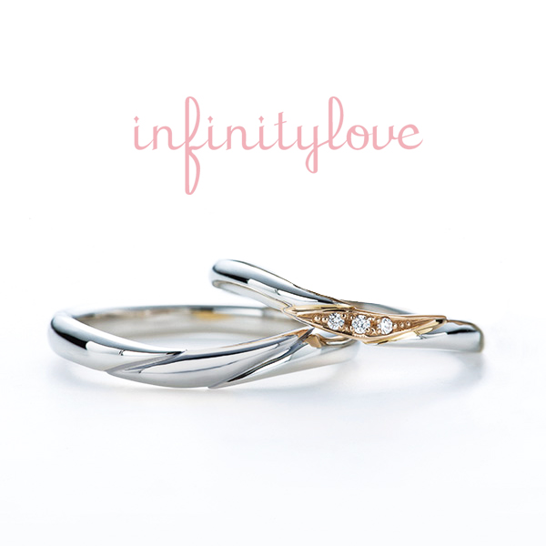 素材を２種類使った可愛い結婚指輪、婚約指輪をご紹介します。ぜひご覧ください。