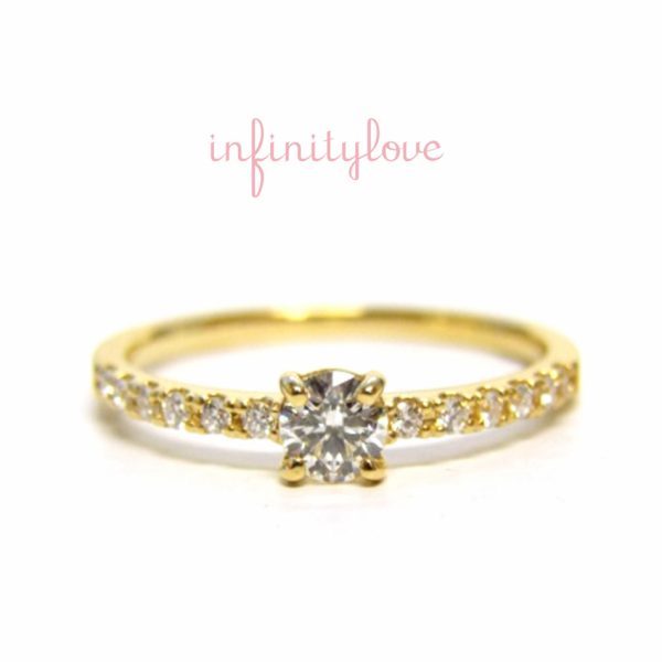 ブライダルリング専門店のBRIDGE銀座店で人気、結婚指輪、婚約指輪からダイヤモンドラインが美しいアンティーク調のデザインをセレクト　infinitylove　”should（理）”