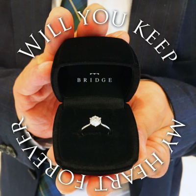 BRIDGE銀座はサプライズプロポーズを応援しています！ダイヤモンドが美しい婚約指輪