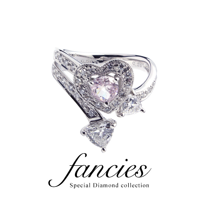 LOVE LOVE LOVE Diamond heart Shape Ring