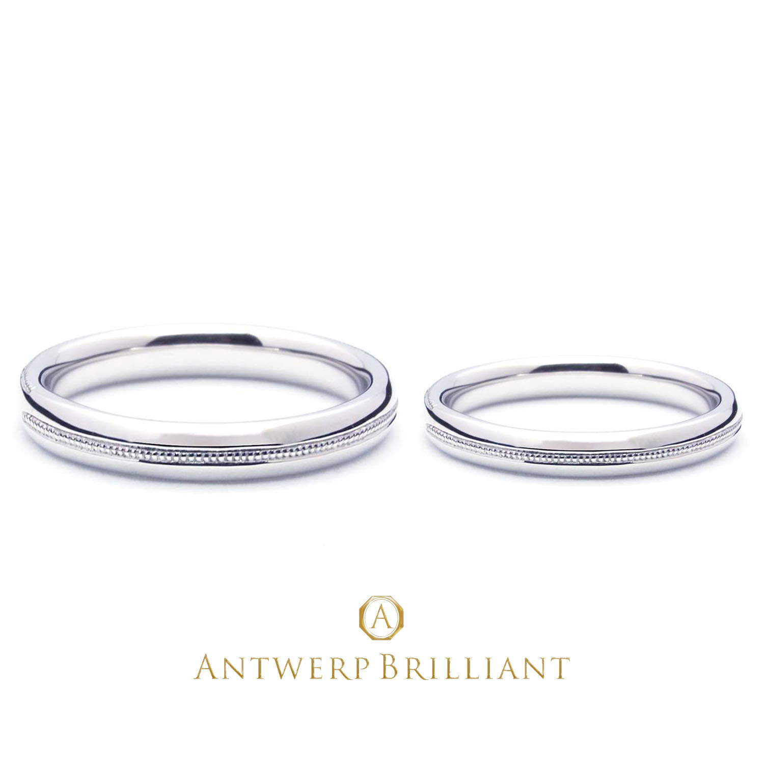Custom Ring “Center Millegrain”2.5mm&2mm