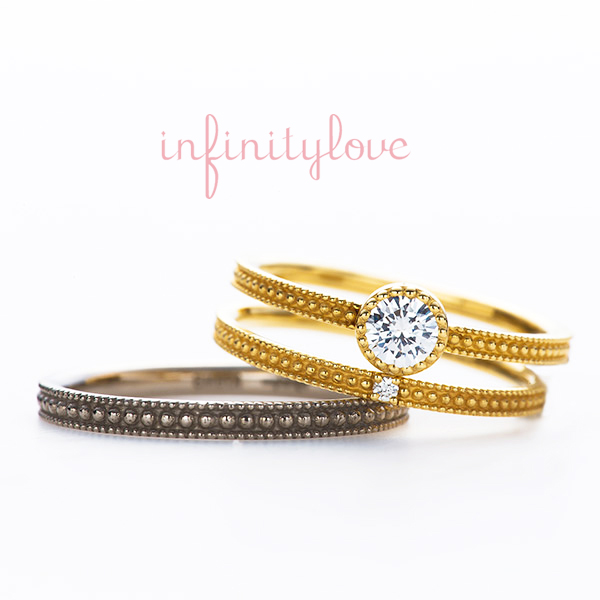 アンティーク可愛いミルグレインの結婚指輪日常使いできるデザインで使いやすい