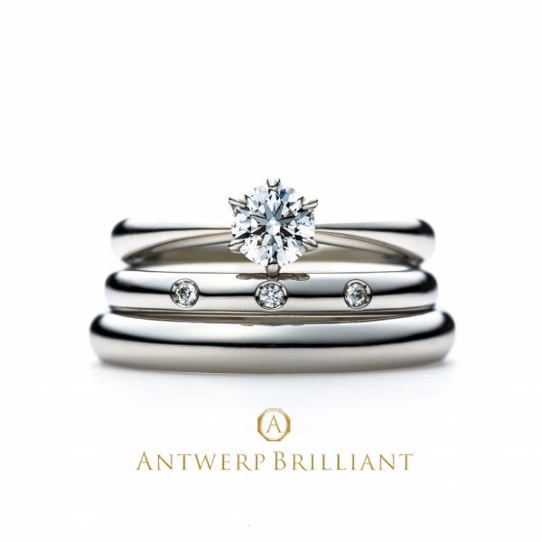 王道スタイル婚約指輪アントワープブリリアントのEvening starはブリッジ銀座東京