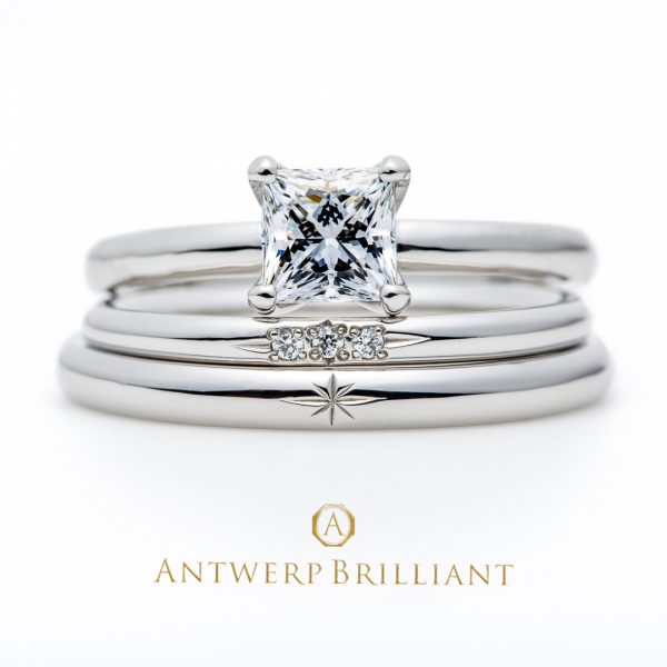 Asterism”Princess Cut” Set Ring