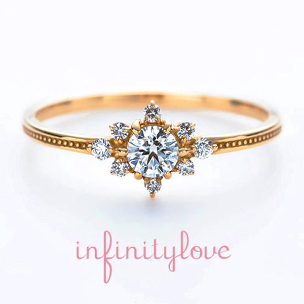 女性に人気のピンクゴールドの可愛い婚約指輪、結婚指輪はBRIDGE銀座