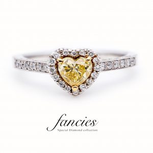Heart Shape Yellow ”Hope of Heart” Diamond Ring