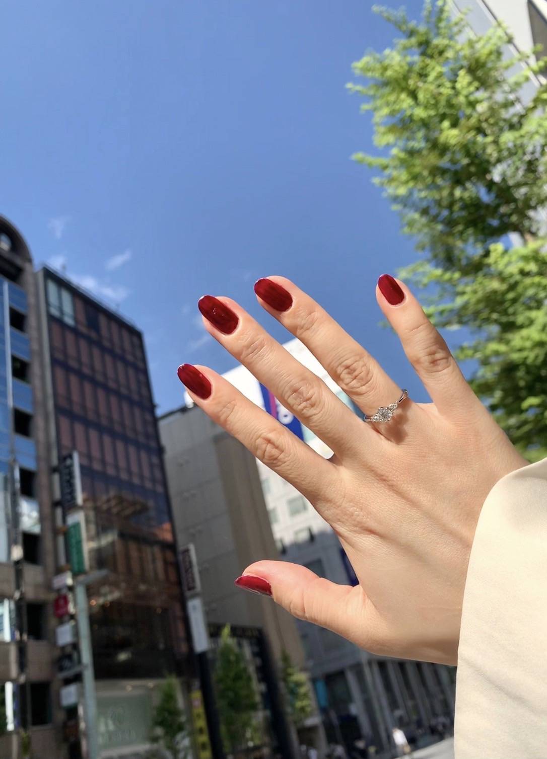 フルオーダーメイドで完成した理想のオシャレでかわいい【桜モチーフ】の婚約指輪