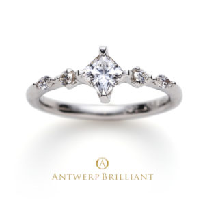 ”Five Star” Princess&Marquise cut Diamond Line Ring