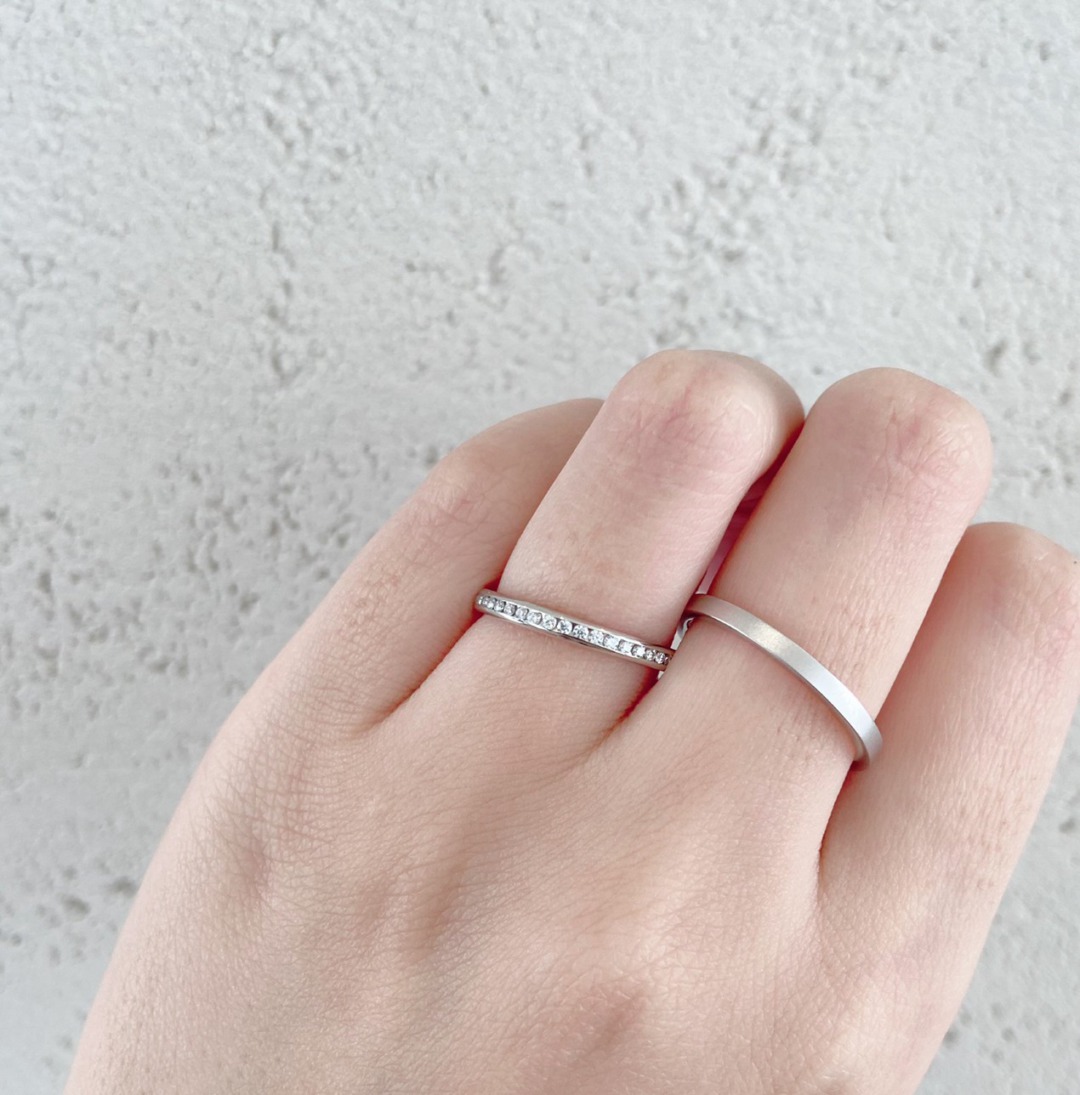 joinで繋ぐ二人絆のハーフエタニティリング結の婚指輪