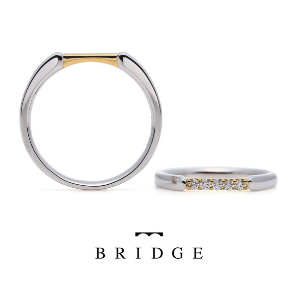 プラチナとゴールドのカワイイ結婚指輪