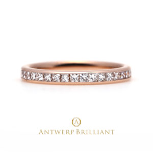 ”Star Ray” Channel Setting PRINCESS Cut Diamond Eternity Ring