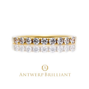 “D Line” Diamond Half Eternity Yellow Gold Ring