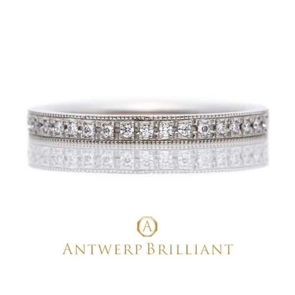 “D-Line Star Classic” Millgrain Diamond Band Ring