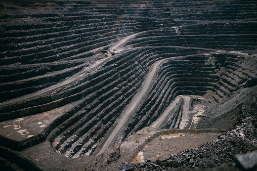 南アフリカのあるデビアスのダイヤモンド鉱山ヴェネチア