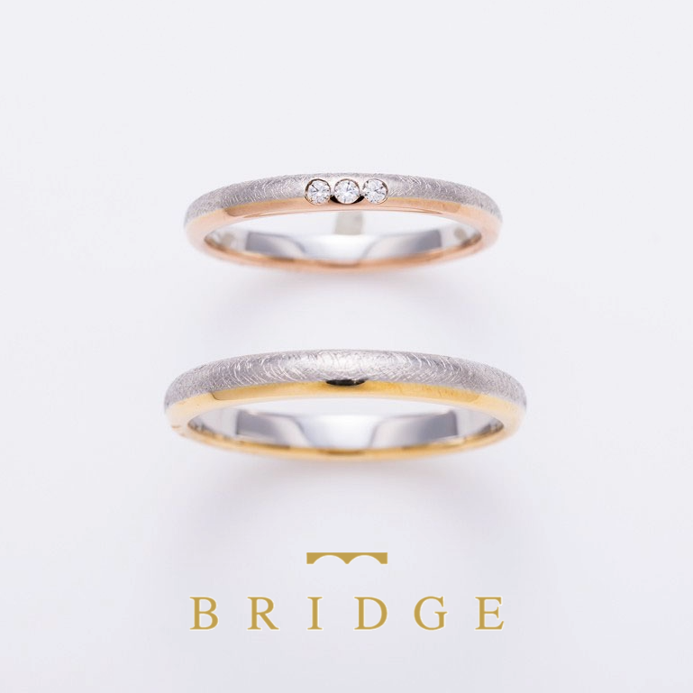 StellarBridge星の橋の結婚指輪プラチナとゴールドのコンビがオシャレ