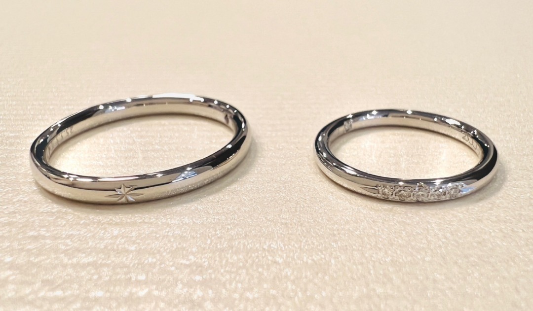 アステリズム5石バージョンの結婚指輪