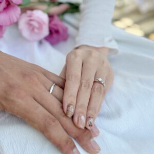 ゴールドとプラチナのコンビネーションマット結婚指輪