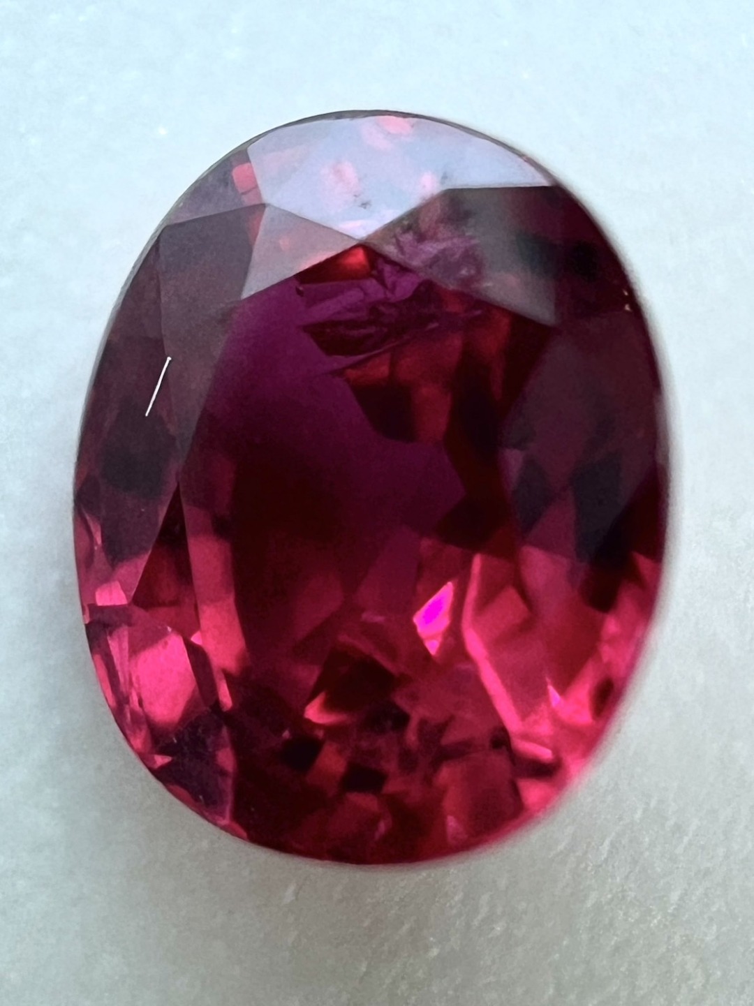 ルビーの中に蜂のような内包物がある