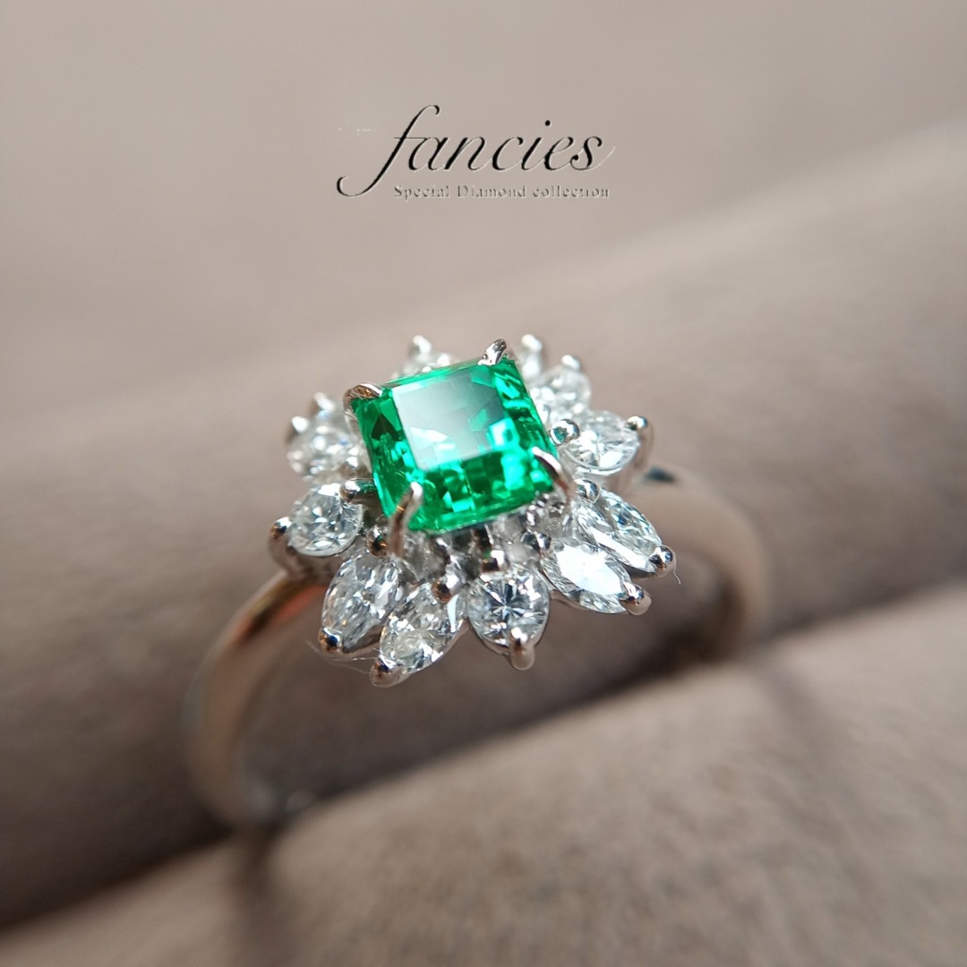 コロンビア産のビューティーグレードSの無含侵エメラルド0.57ct
