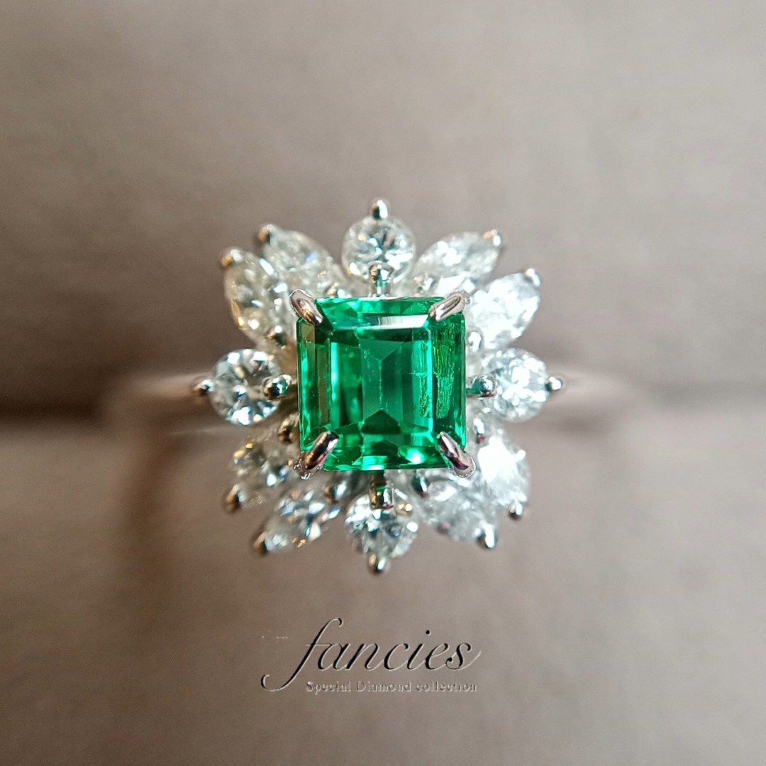 コロンビア産のビューティーグレードSの無含侵エメラルド0.57ct