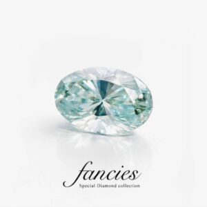 オーバルカットのファンシーインテンスグリニッシュブルーダイヤモンド