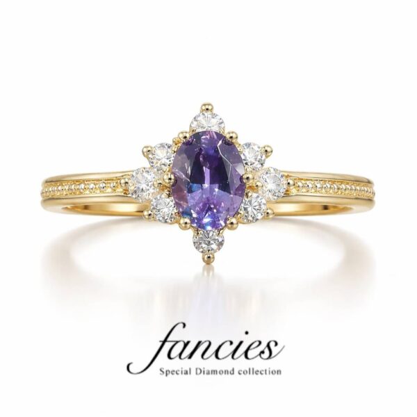 Sunflower-Alexandrite Engagement Ring